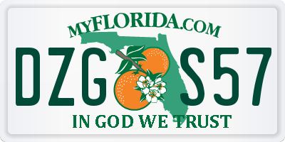 FL license plate DZGS57