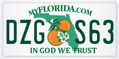 FL license plate DZGS63