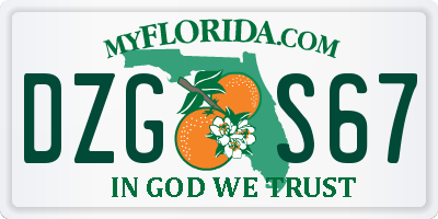 FL license plate DZGS67