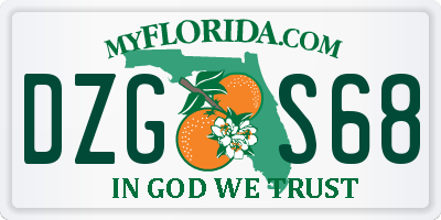 FL license plate DZGS68
