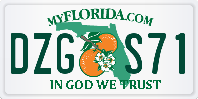 FL license plate DZGS71
