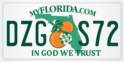 FL license plate DZGS72