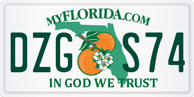 FL license plate DZGS74