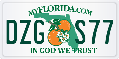 FL license plate DZGS77