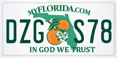FL license plate DZGS78