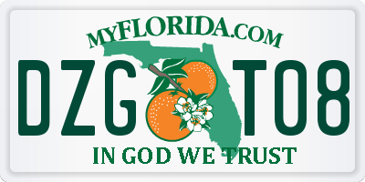 FL license plate DZGT08