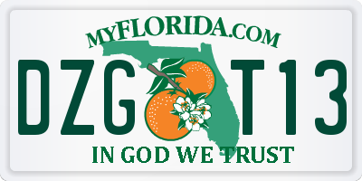 FL license plate DZGT13