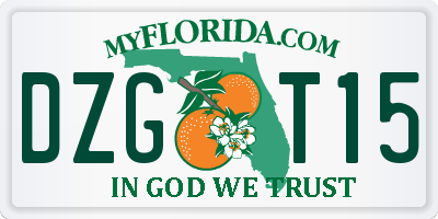 FL license plate DZGT15