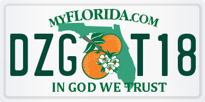 FL license plate DZGT18