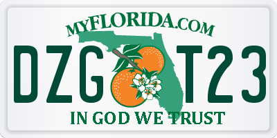 FL license plate DZGT23