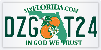 FL license plate DZGT24