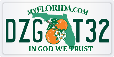 FL license plate DZGT32
