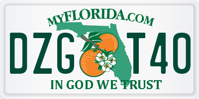 FL license plate DZGT40