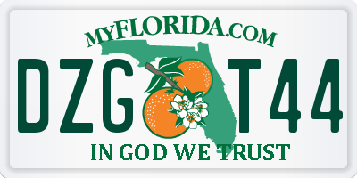 FL license plate DZGT44