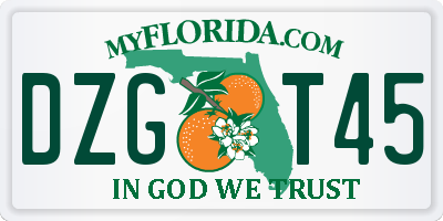 FL license plate DZGT45