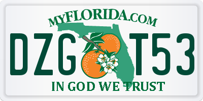 FL license plate DZGT53