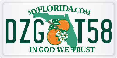 FL license plate DZGT58