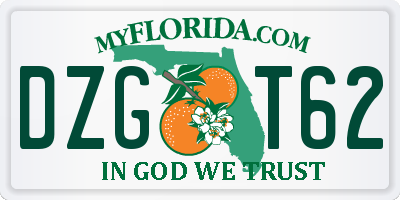 FL license plate DZGT62