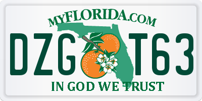 FL license plate DZGT63