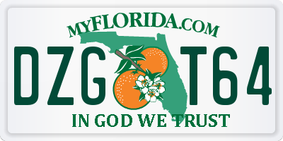 FL license plate DZGT64