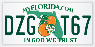 FL license plate DZGT67