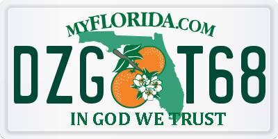 FL license plate DZGT68