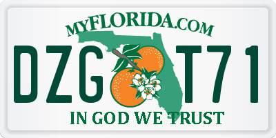 FL license plate DZGT71