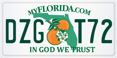 FL license plate DZGT72