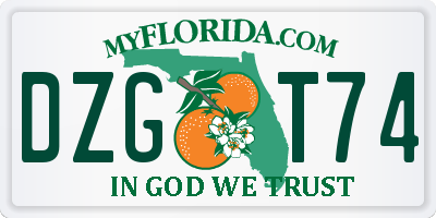 FL license plate DZGT74