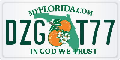 FL license plate DZGT77