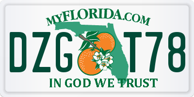 FL license plate DZGT78
