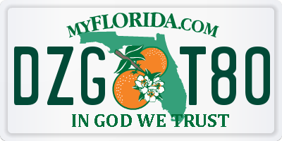 FL license plate DZGT80