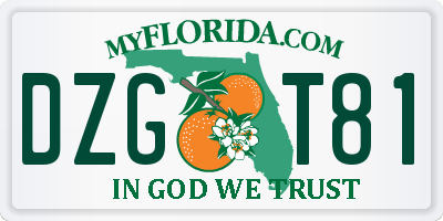 FL license plate DZGT81
