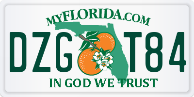 FL license plate DZGT84