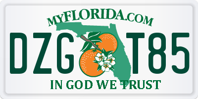 FL license plate DZGT85