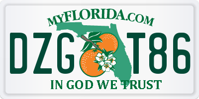 FL license plate DZGT86