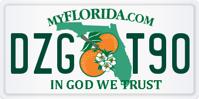 FL license plate DZGT90