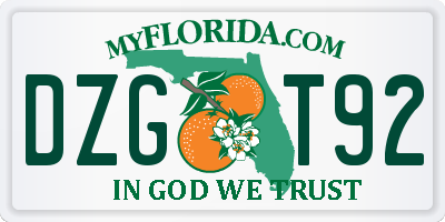 FL license plate DZGT92