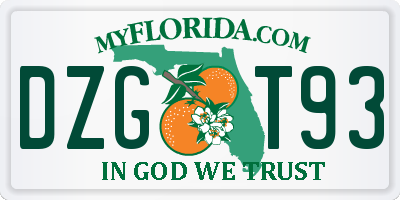 FL license plate DZGT93