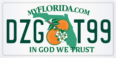 FL license plate DZGT99