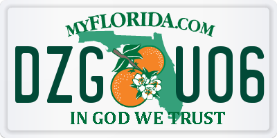 FL license plate DZGU06