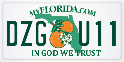 FL license plate DZGU11