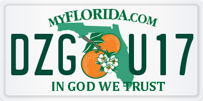 FL license plate DZGU17