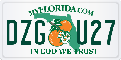 FL license plate DZGU27