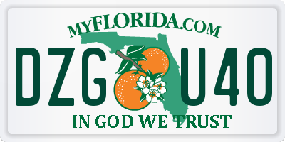 FL license plate DZGU40