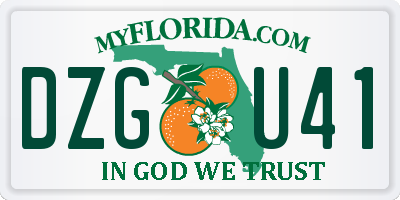 FL license plate DZGU41