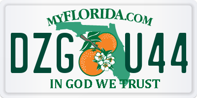 FL license plate DZGU44