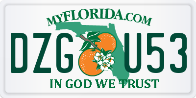 FL license plate DZGU53