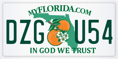 FL license plate DZGU54
