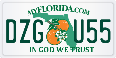 FL license plate DZGU55